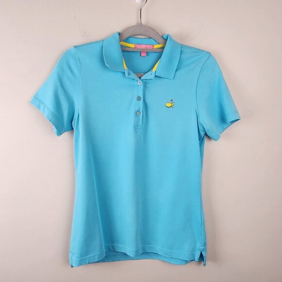 Magnolia Lane Tops - Masters Magnolia Lane Collection  sz S performance  polo shirt Blue logo